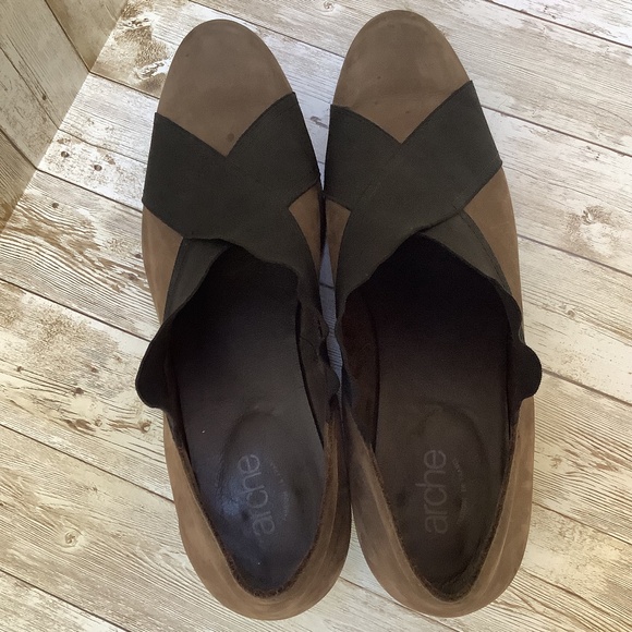 Arche Criss Cross Wedge Nubuck Slip-ons Shoes 41 Runs smaller - Picture 10 of 12